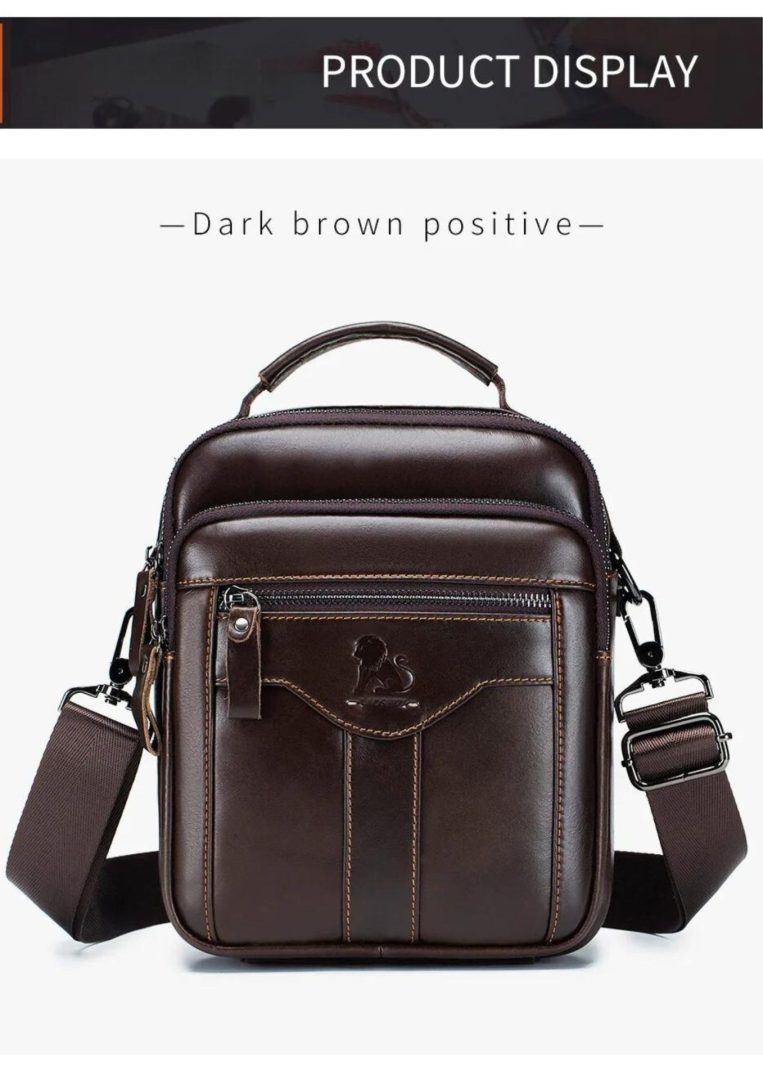 New Handbag Men’s Bag Genuine Leather Shoulder Bag Husband luxury design messenger bag crossbody bags for men